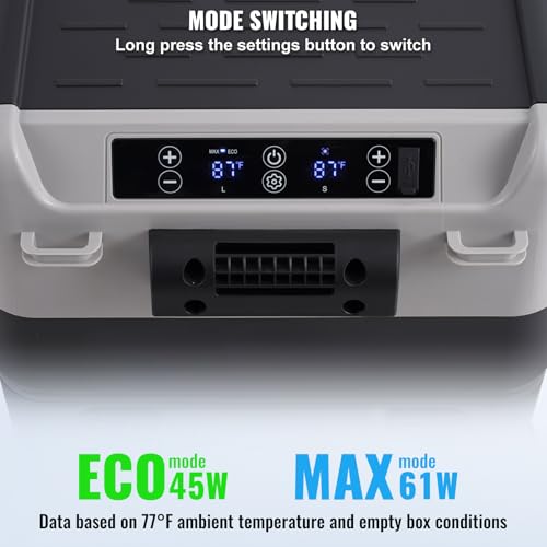 Nevera portátil VEVOR de 50 L de compresor y doble zona ajustable 5