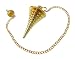 Myhealingworld Handmade 9 Ring Plate Brass Metaphysical Reiki Dowsing Pendulum With 8 Inch Long Chain