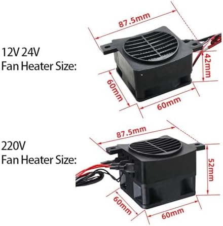 Insulated 220V 12V 24V 50W~200W PTC Fan Heater 1Pcs - 2