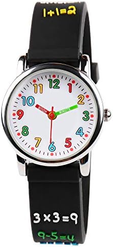 Venhoo Kids Watches 3D Cute Cartoon Waterproof Silicone Children Toddler Wrist Watches for Boys Little Child-Black Number