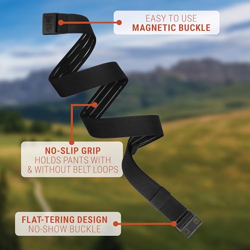 JeltX Adjustable Elastic Belts for Men and Women, Non-Slip Stretch Belt with Magnetic Belt Buckle and Grippy Gel3