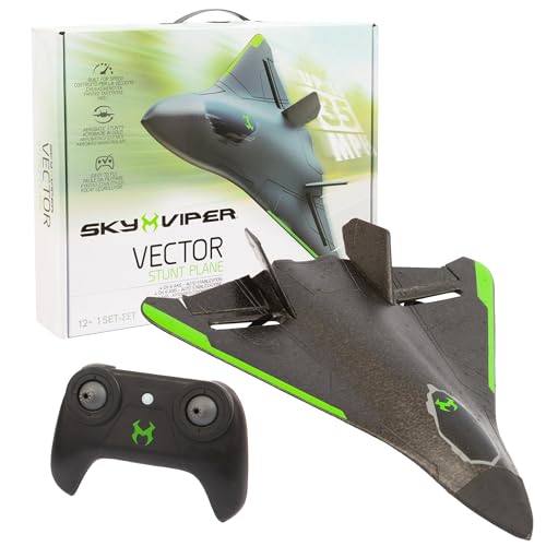 Giochi Preziosi Vector Stunt Jet, Aereo RC Telecomandato per Bambini, Velocità 50Kmh, Acrobazie con Pulsante Stunt, Struttura Resistente agli Urti, Ricaricabile via USB