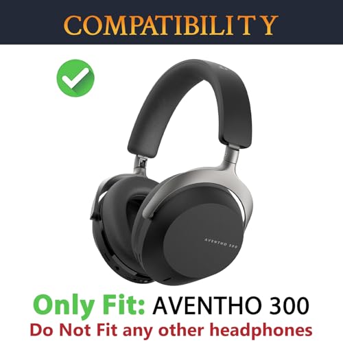 Repuestos de almohadillas para auriculares SOULWIT para Beyerdynamic AVENTHO 300 Wireless Over-Ear Headphones, cojines con cuero de proteína suave y espuma viscoelástica de alta densidad - Negro miniatura 2