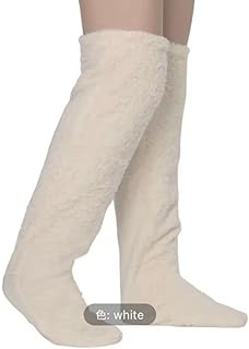 オーバーニーソックス 靴下 もこもこ ロング 白 ふわ