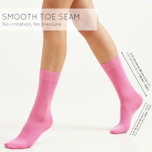 Image of Mysocks Crew Socks for Women Men Colorful Seamless Toe Soft Cotton Dress Socks