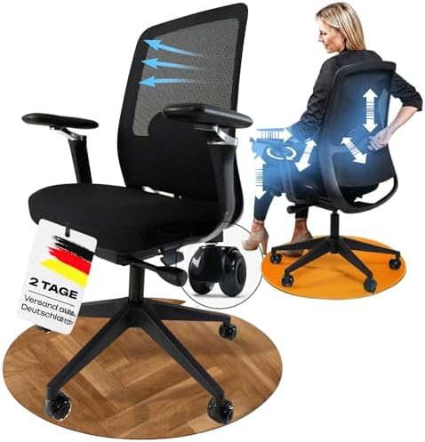 Bild 21 - M2 Bürostuhl Ergonomisch Testsieger mit Einstellbarer Armlehne ohne Kopfstütze für maximale Bewegungsfreiheit, Rückenfreundliche Bürostühle, Schreibtischstuhl für Büro und Home Office Chair