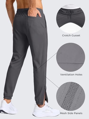 Auxo Jogger Sweatpants for Men Tapered Pants Men for Casual Gym Running Joggers Track Pants with Vent Holes Dark Gray XL — view 3