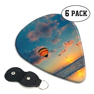Hot Air Balloon Sunset Lot de 6 médiators pour guitare acoustique, guitare électrique, basse, ukulélé – fin, moyen et… - Les Beatles, Paul McCartney, John Lennon, RIngo Starr, George Harrison Hot Air Balloon Sunset Lot de 6 médiators pour guitare acoustique, guitare électrique, basse, ukulélé – fin, moyen et… – Image 2