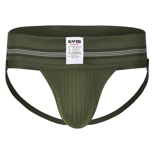 GYM, Sospensorio classico a fascia larga da uomo da 7,6 cm, Esercito, Large