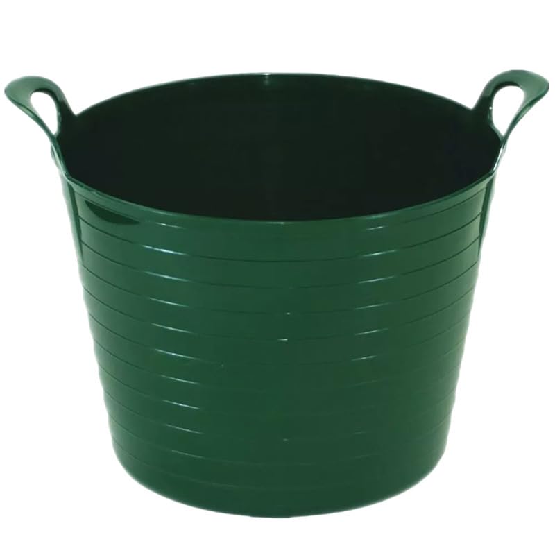 Neat Plastics 26 L Flexi Tub Set - Robust Multi-Purpose Storage Tub in Assorted & Single Color - Handy Builders Buckets Heavy Duty, Ideal for Home, Garden, Animal Feed, Green, Pack of 1