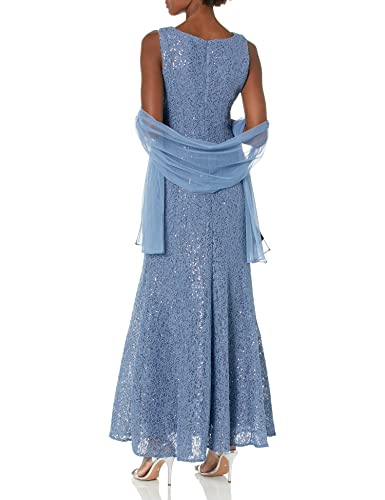 Image of Alex Evenings Women's Long Sleeveless Mother of the Bride Dress with Shawl (Petite and Regular Sizes)