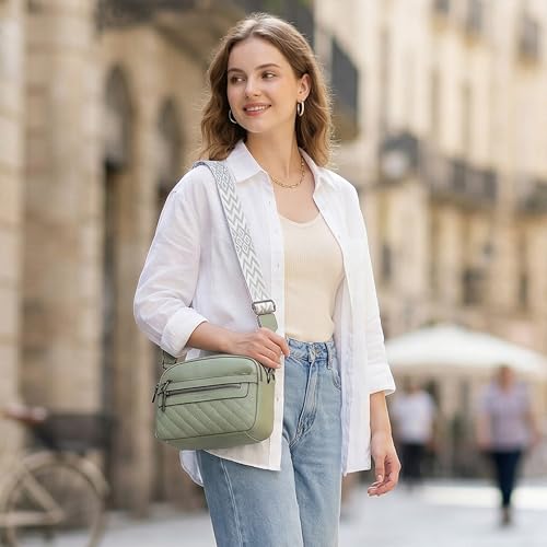 TANTOMI Crossbody Bags for Women, Multi Pocket Crossbody Purses, Vegan Leather Shoulder Handbags with Adjustable Wide Strap — view 3