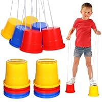 BESPORTBLE Jump Balancing Stilts, 3 Pairs Plastic Walking Sensory Training Stilts for Kids with Rope for for Balance Development Outdoor Fun (Random Color)