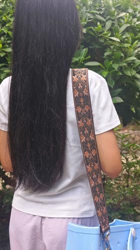Image of Flower Purse Strap Replacement Embroidery Crossbody Shoulder Strap for Handbag Canvas Purse Extender Accessories