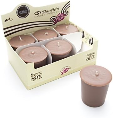 Chocolate Fudge Brownie Soy Votive Candles - Scented with Natural Fragrance Oils - 6 Brown Natural Votive Candle Refills - Bakery & Food Collection