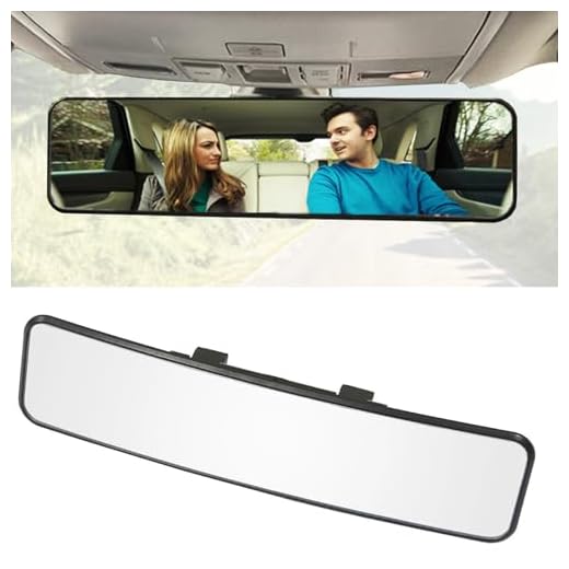 KITBEST Rear View Mirror, Convex Rearview Mirror Interior Clip on Wide Angle Rear View Mirror to Reduce Blind Spot Effectively for Cars SUV Trucks 11.2"(285mm)