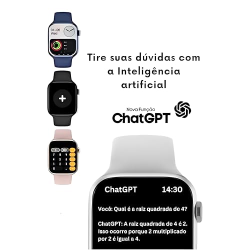 Relógio Inteligente HW9 Mini Série 9, NFC, Alta Resolução, Cores Diversas (Ouro rosê)