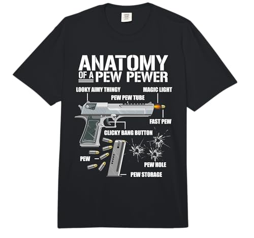 Anatomy of A Pew Pewer - Funny 2A Ammo Gun for Men Comfort Colors Adult Heavyweight T-Shirt