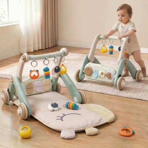 Jovow 2-in-1 Baby Gym and Walker white for toddlers