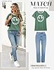 Lonya Women T-Shirt Tops Summer Short Sleeve Ladies Tunic Top Smile Face Printed Casual Tee Shirts Green,XXL #2