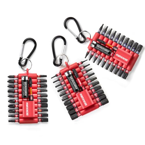 Geinxurn Mischen Schlagfester Schrauberbitsatz 66-tlg (PH/PZ/TX/Hex/SL) 25mm/50mm S2 Stahl 1/4 Sechskantschaft Magnetische Schraubendreher Bit Set mit Bit-Halter und Aufbewahrungsbox