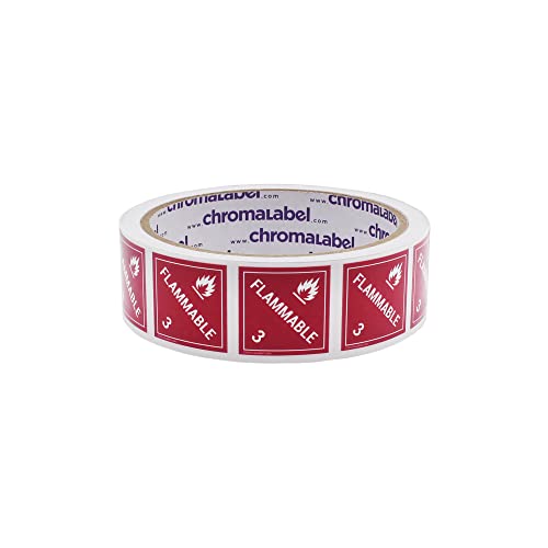 Chromalabel 1 Inch Permanent Durable Square D.o.t. Hazard Labels, Class 3 Flammable, 250/Roll #TOP25