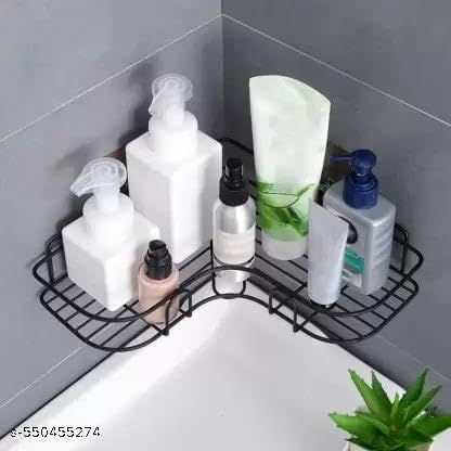 (Pack of 2) Multipurpose Self-Adhesive Kitchen Bathroom Corner Rack and Stands Mounted with Strong Magic Sticker Durable Hook Home Essentials/LCORNER/Bathroom Corner 2PIS