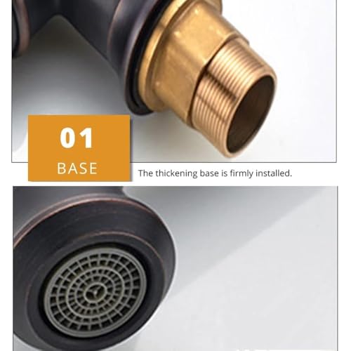 Robinets de lavabo mitigeur eau chaude froide sur pont bronze SLT042