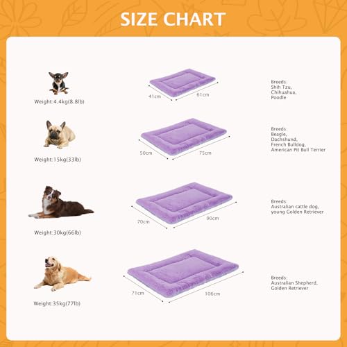 PET SPPTIES Hundebett Weiches und Warmes Matten Hundekissen Waschbarn kuschelig Umkehrbar Haustier Sofakissen PS085 (90X70 cm, Purple)