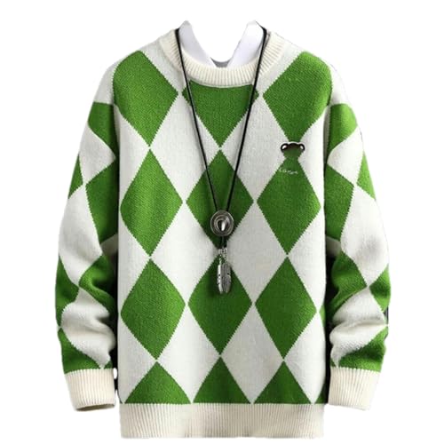 Winter Argyle Plaid Cashmere Sweater Men Thick Warm Mens Sweaters Pattern Pullover4