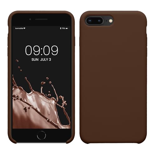 kwmobile Case Compatible with Apple iPhone 7 Plus/iPhone 8 Plus Case - TPU Silicone Phone Cover with Soft Finish - Chocolate