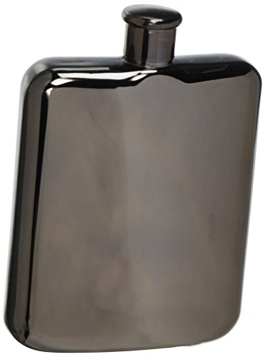 Oggi Plated Stainless Steel Mirror Finish Hip Flask, Nickel