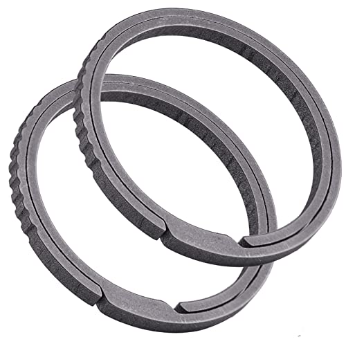 TISUR Titanium Key Rings, Heavy Duty Carabiner Keychain Ring, EDC Key Chain Split Keyrings for Car Dog Tag Clip