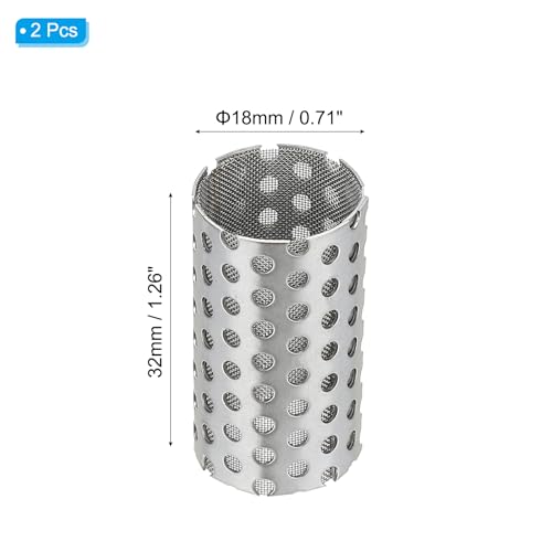 Image of PATIKIL 2 Pcs 18mm OD Strainer Mesh, 32mm H 80 Mesh Screen Y Shaped Strainer Filter Valve Mesh Screen 304 Stainless Steel Double Layer Strainer Mesh for Debris Pump Water Oil Separation