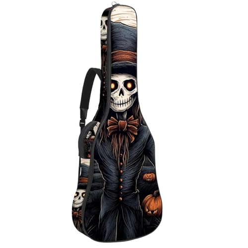 Housse guitare acoustique rembourrée contre les chocs et la pluie motif citrouille 104 cm