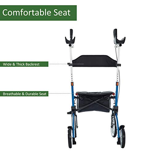 image for BEYOUR WALKER Upright Rollator Walker with Adjustable Backrest, 10