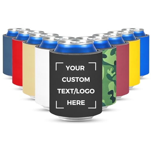 Paintechz Custom Slap Wrap Neoprene Can Coolers 500 Pack, Personalized Logo, Photo or Text Bulk