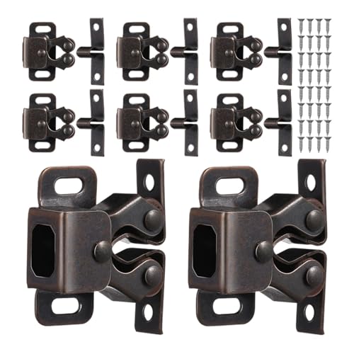 Loquet à double rouleau avec fermeture amortie pour placard en bois - Lot de 8