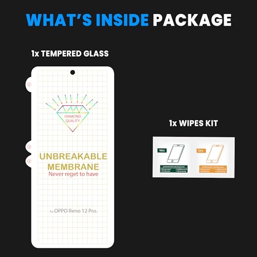 Image of ArmourPro Edge to Edge Screen Protector for Oppo Reno 12 Pro (6.7 Inch) with Easy Installation Kit | Crystal Clear, Case Friendly Coverage, Ultra Thin Membrane