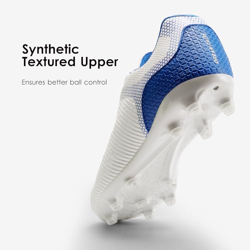 DREAM PAIRS Men‘s Firm Ground Soccer Cleats Soccer Shoes,White/Royal,13 - image 3