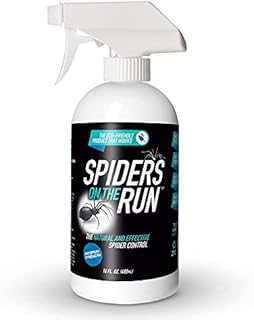 Spiders On The Run - Made in The USA - Spider Spray Indoor and Outdoor Safe - Natural Pet Friendly Spider Repellant - Peppermint Spray for Spider, Peppermint Oil Spray for Bugs, Insect Control (16oz)