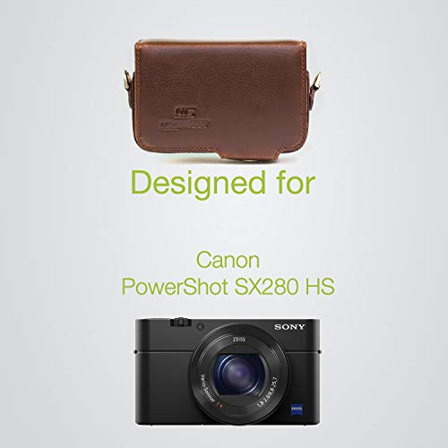 Megagear Canon Powershot Sx280 Hs With Zoom Lens Leather Camera Case With Strap - Brown - Mg1052 #TOP7
