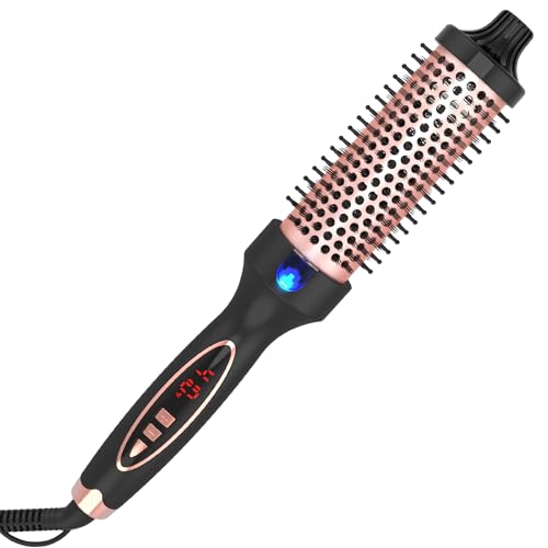 Curling Eisen thermal brush 1.5 Zoll Dual Voltage Reisefreundlich mit Digital Display Temperatur Keramik Turmalin Ionic Schnell beheizte Runde Bush Geeignet für Mittel und Langes Haar