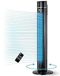 PureMate 43-inch Tower Fan with Air Purifier & Aroma Function, 3 Speed Settings, Large LED Display, 8-Hour Timer, Oscillating Portable Electric Floor Bladeless Fan for Bedroom, Home & Office