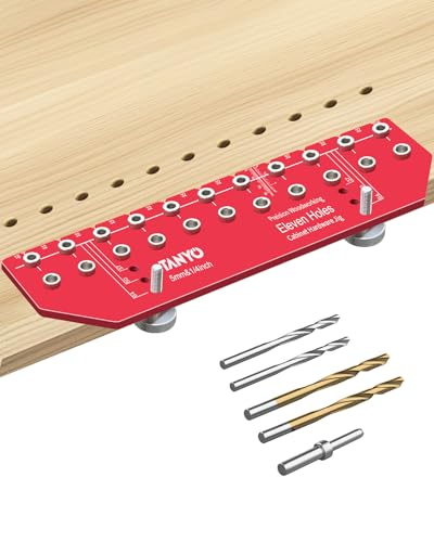 TANYO 11 Hole Shelf Pin Jig, Adjustable Shelf Hole Jig with 1/4