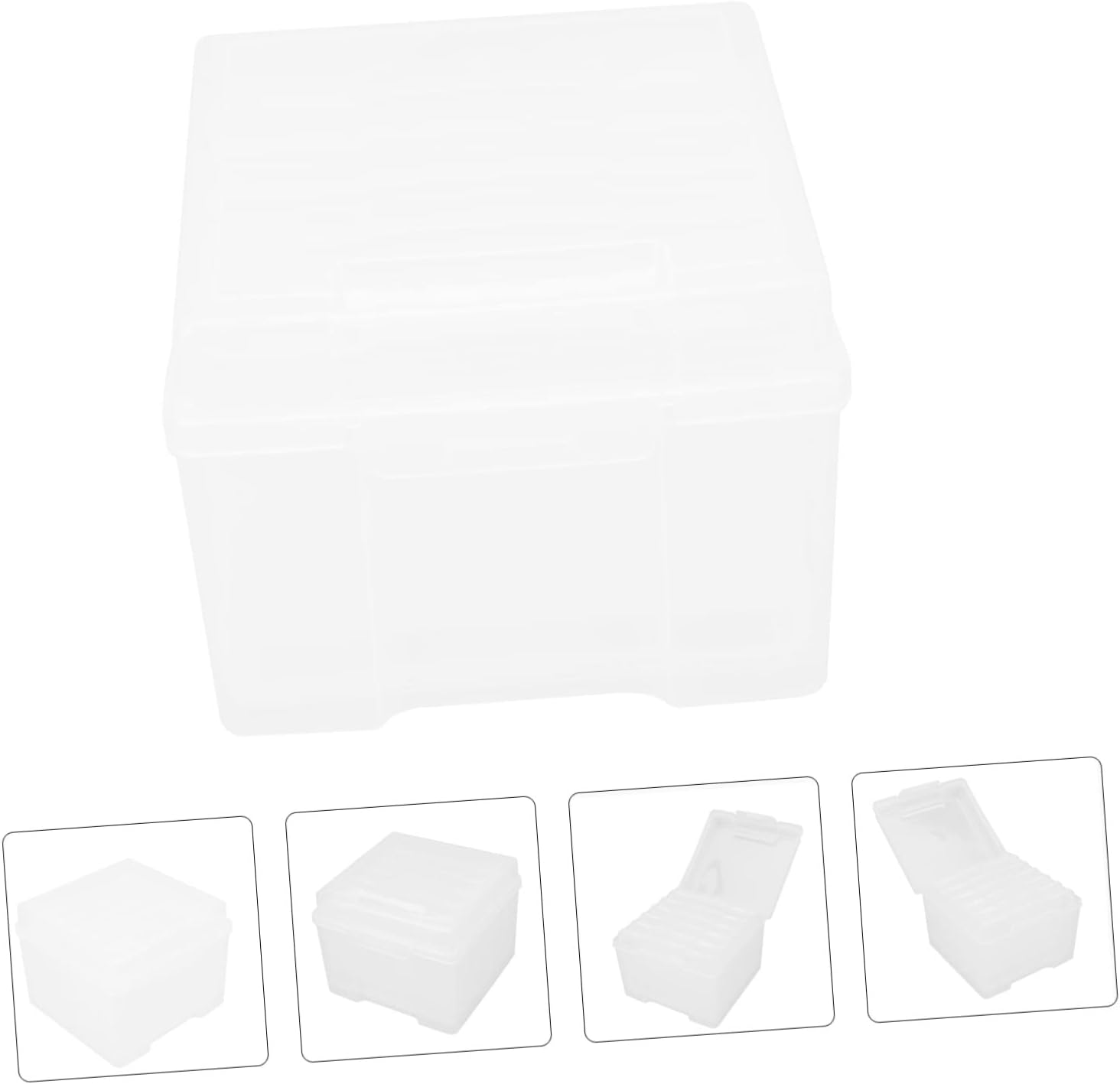 Photo Storage Box Durable Transparent Photo Organizer for Craft Supplies and Important Pictures