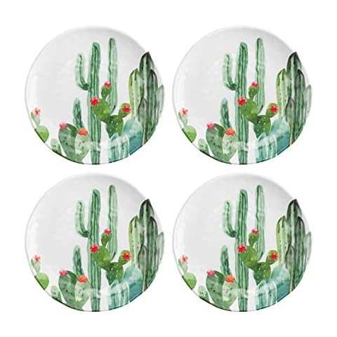 UPware 4-Piece Cactus Dessert Plates Set Cover