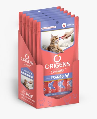 Display Origens Creminho Frango 24 tubos de 15g Petisco Cremoso Gatos