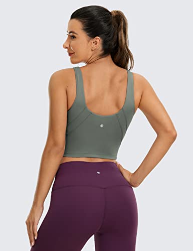 Image of CRZ YOGA Womens Sports Bras V Neck Padded Cropped Tank Top Wireless Yoga Bra
