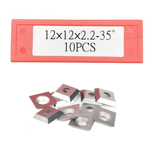 YANSYUAN Square Carbide Inserts Replacement for CNC Spoilboard Surfacing Router Bit(12mmx12mm, 2.2mm Thick), Woodworking Fits Spiral Helical Planer Cutter Head 10pcs